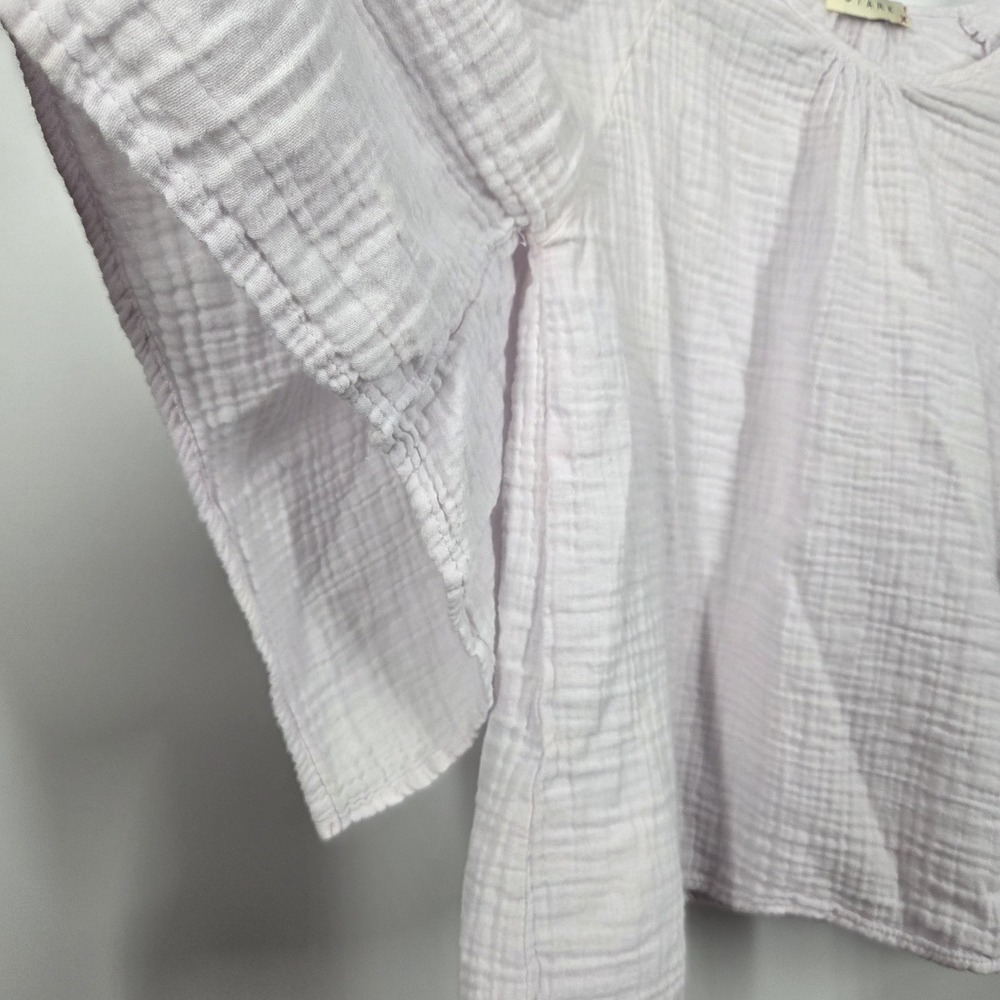Stark X Cotton Gauze Lilac Purple Flowy Kimono Sleeve Top Size Small Beachy - Picture 4 of 7